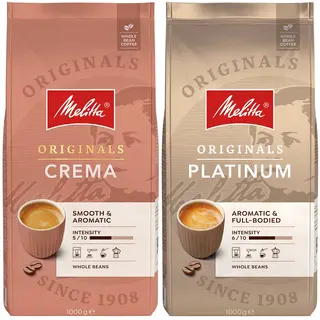 Zestaw Kaw ziarnistych Melitta Crema 1 kg + Platinum 1 kg