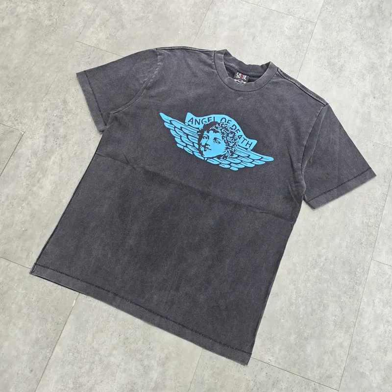 Yao Fashion Saint OF Michael 25SS Simple Style Logo Print Vintage Casual Y2k Streetwear Tee Tops Oversize T Shirt For Men