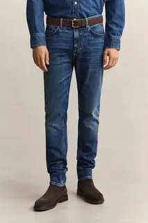 Gant Jeansy Męskie Slim Fit Niebieskie