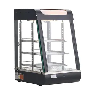 Witryna Grzewcza 57 l 3 Półki 800 W 30-85°C Oświetlenie LED Parowa Szklana