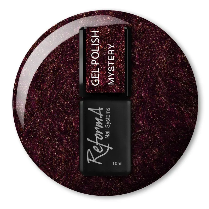 Fioletowy, brokatowy lakier hybrydowy - GP Mystery, 10 ml