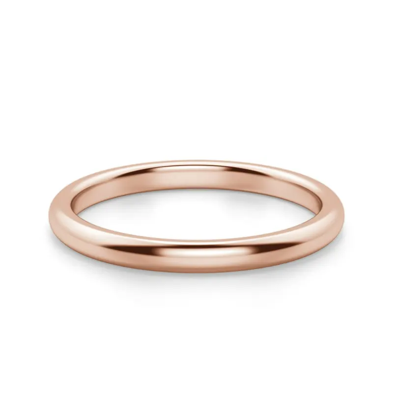Klasyczna Męska Obrączka Ślubna Comfort 2 MM 585 Różowe Złoto (14K)