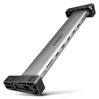 AXAGON HMC-10HLS Stacja dokująca USB-C 9w1, 5Gbps, 4x USB-A, HDMI 4K/60Hz, LAN 1Gbps, SD/microSD, PD 100W, kabel 25 cm