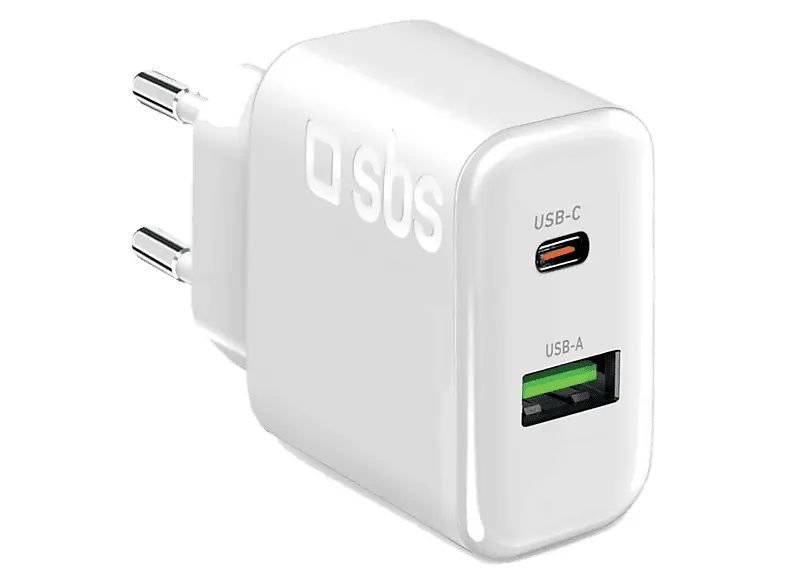 Ładowarka sieciowa SBS 70W PD 3.0 1x USB-C USB-A Biały