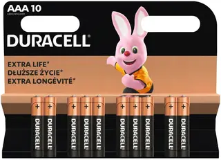 10x BATERIE ALKALICZNE R3 AAA 1,5V 10 LAT WAŻNOŚCI MAŁE PALUSZKI DURACELL