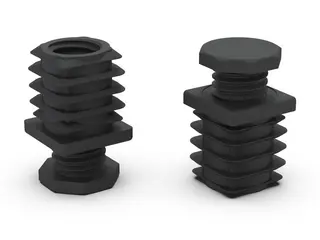 Stopka regulowana do profili kwadratowych A-45mm B-45mm d1-M30 L-30mm 1,5mm-2,0mm