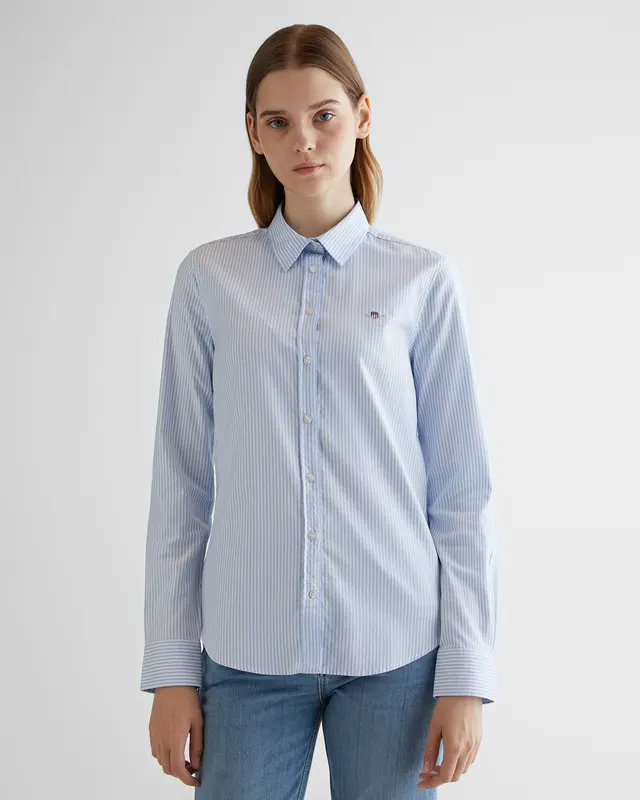 Gant Koszula W Paski Oxford Slim Fit Stretch