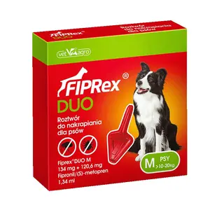Fiprex Duo Krople przeciw pasożytom dla psa M (134 mg + 120,60 mg) 1,34 ml - 1 szt.