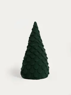 Dekoracja TREELY choinka materiałowa zielona 15x15x35 cm