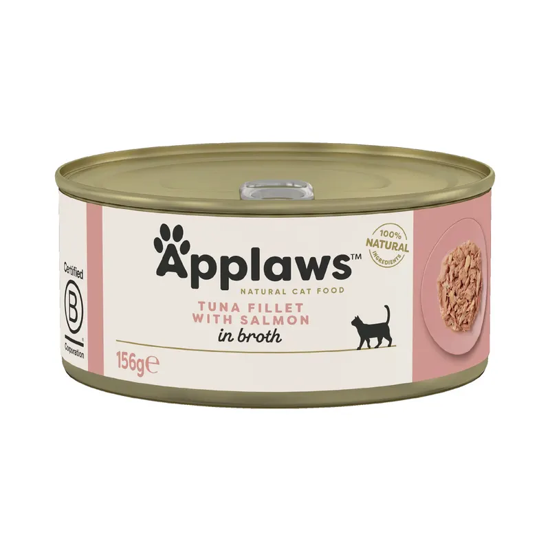 APPLAWS Tuna fillet with salmon in broth - mokra karma dla kota - 156g