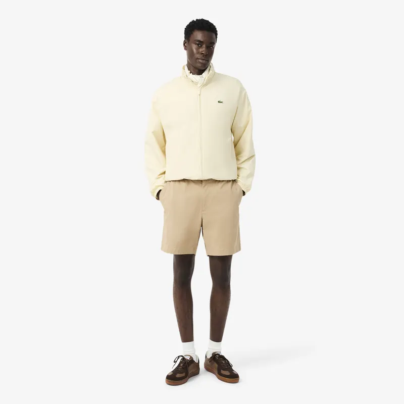Lacoste Szorty Z Bawełny Stretch Regular Fit Męskie Beżowy