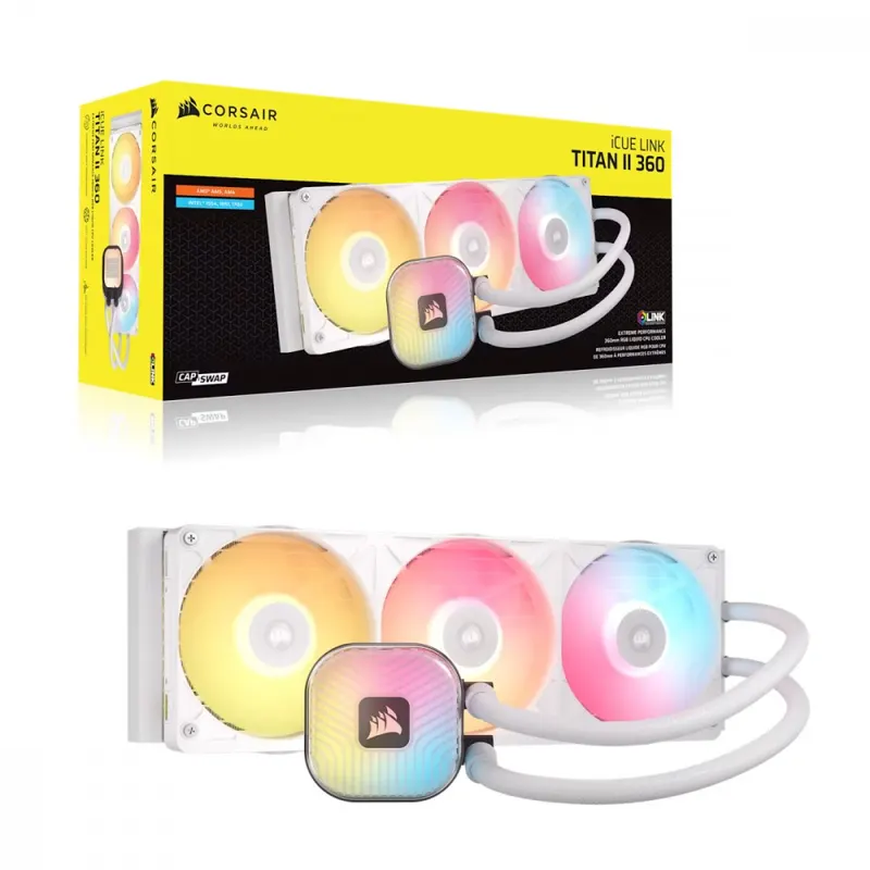 Corsair Chłodzenie procesora iCUE LINK TITAN II 360RX RGB 360mm białe