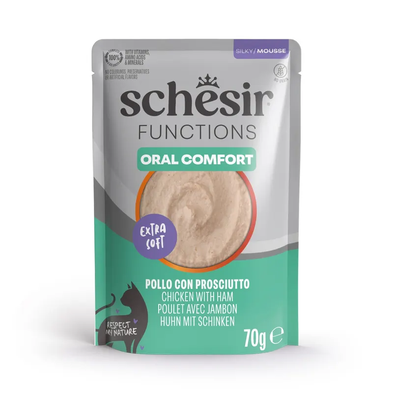 Korzystny pakiet Schesir Functions Mousse, 24 x 70 g - Oral kurczak i szynka