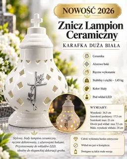 Znicz Lampion Ceramiczny