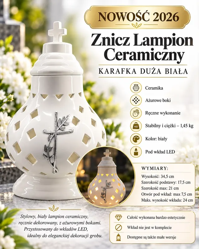   Znicz Lampion Ceramiczny