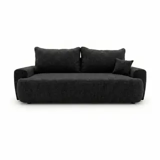 Kanapa z funkcją spania, CORANO, 239x102x93 cm, czarny | TYLETEGOTU