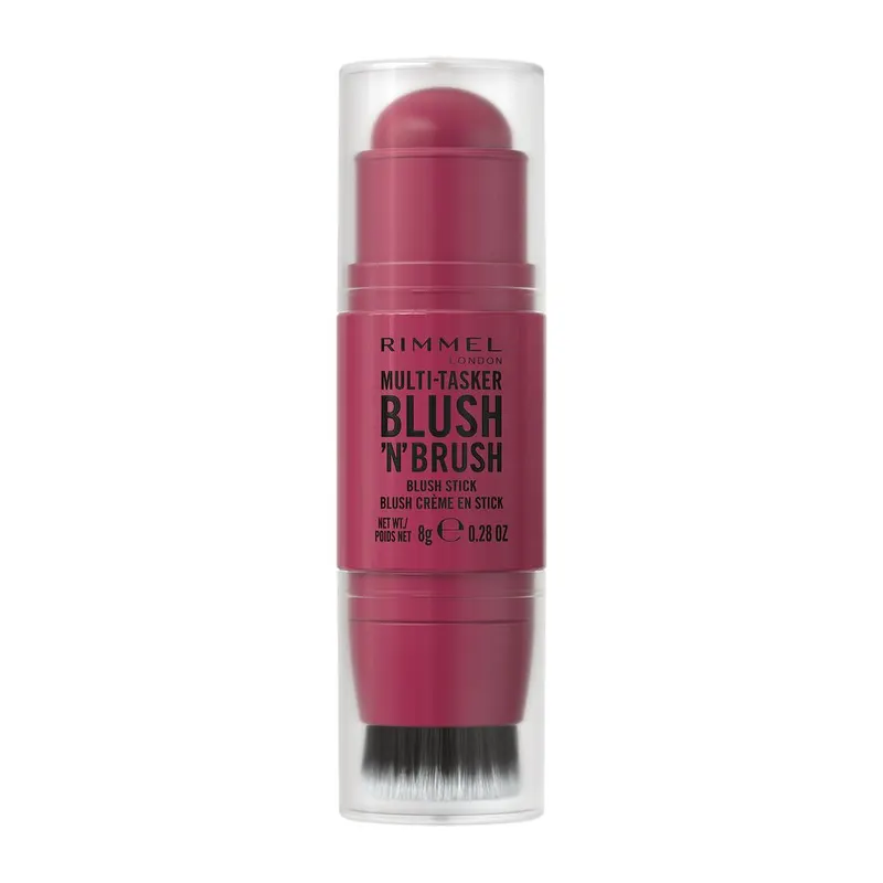 Rimmel Multi Tasker Blush'n'Brush Róż w Sztyfcie z Pędzelkiem 200 Fushia Glam