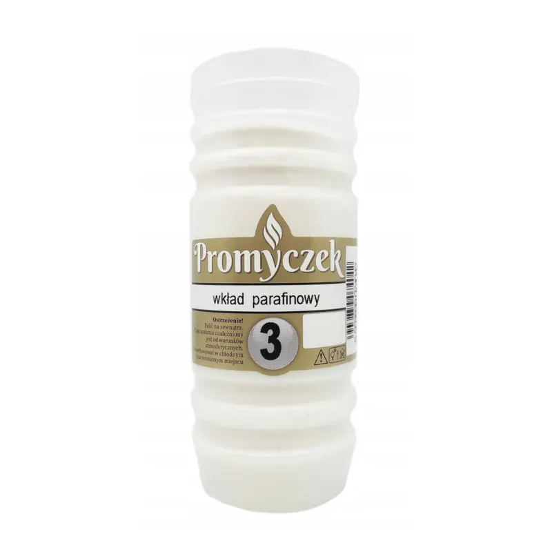 WKŁADY DO ZNICZY parafinowe PROMYCZEK 3 DNI 14CM 1szt.