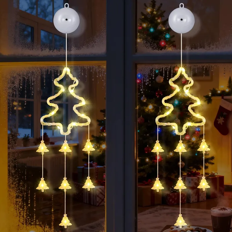 Oświetlenie bożonarodzeniowe okienne 2 szt. ciepła biel 18 LED timer