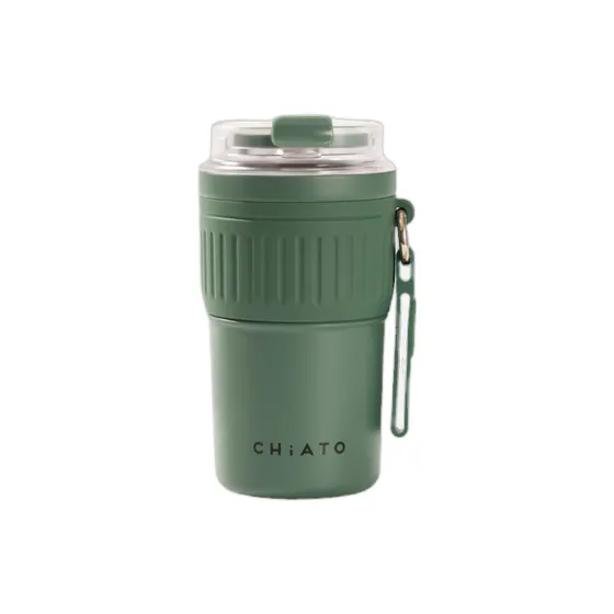 Podróżny kubek termiczny CHiATO Home hotSIP Sage Green, 400 ml – zielony