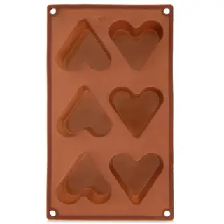 Forma do ciastek silikonowa brązowa serce 29x17,5x3,8 cm