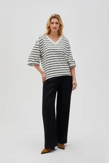 Bluza oversize w paski biało-czarna