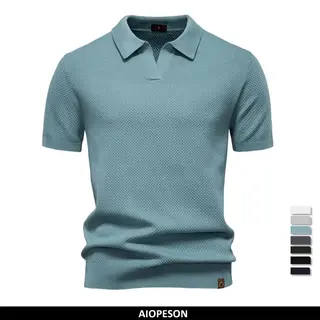 2025 New Summer Premium Solid Color Men's Golf Polo Shirt for Collared Breathable Fabric Social Casual Top Male Polo Shirts
