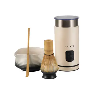 Spieniacz do mleka CHiATO milkPLAY White i zestaw do herbaty matcha Zen Yin Yang
