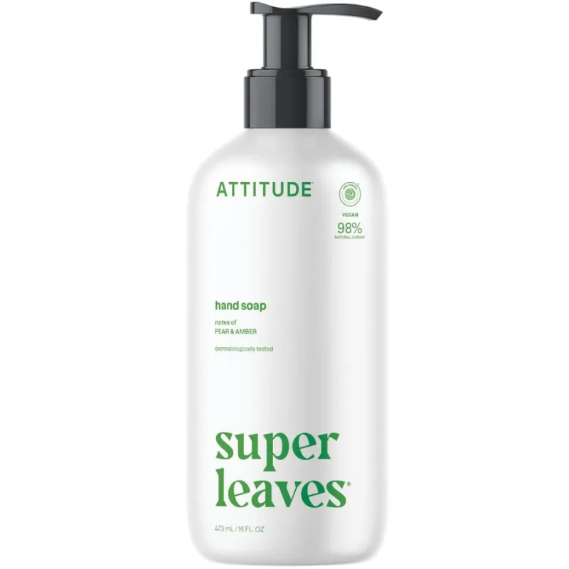 Attitude SUPER LEAVES, Mydło do rąk w płynie o zapachu liści oliwnych, 473 ml