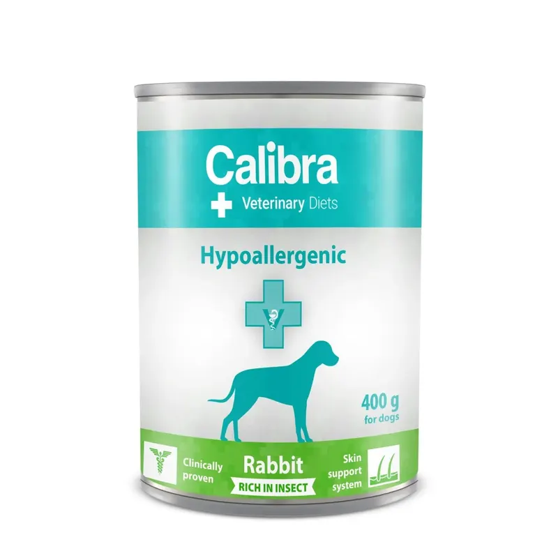 CALIBRA VD Dog Hypoallergenic Rabit&Insect - mokra karma dla psa - 400g