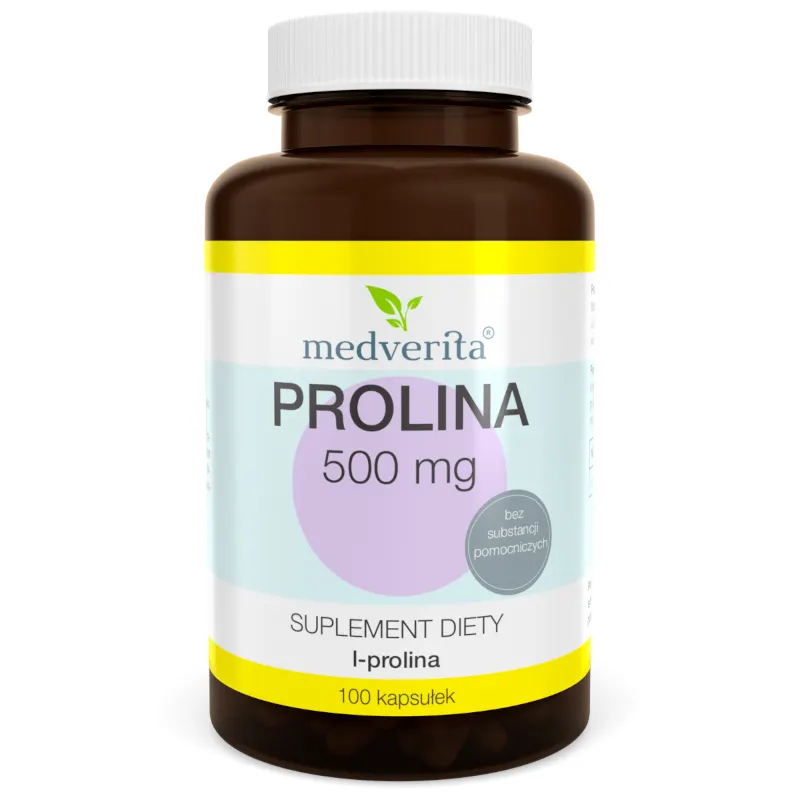 Aminokwasy L-prolina MEDVERITA Prolina 500mg 100kaps