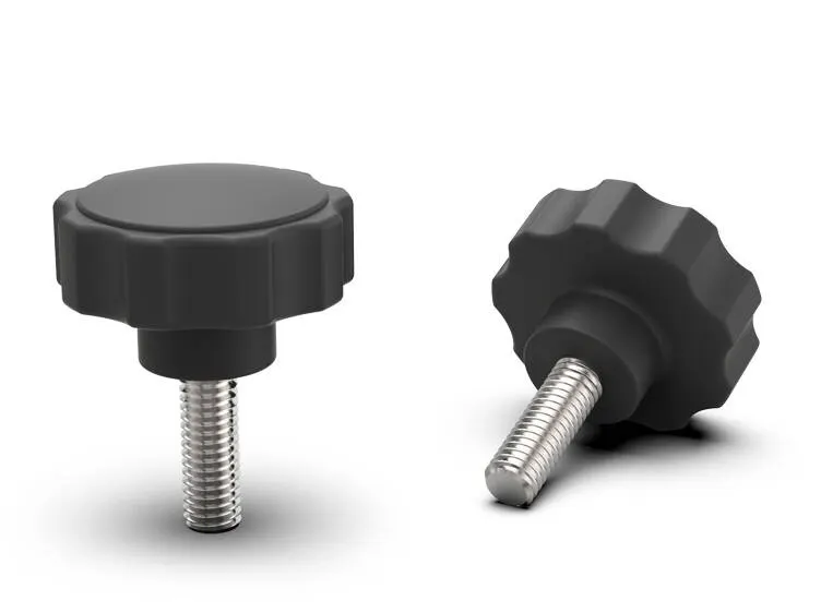 Pokrętło gwiazdowe z wmontowaną śrubą INOX M6 x 58mm, półgwint 20mm, D-40mm