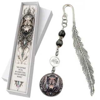 Zakładka do książki wilk drzewo życia fantasy prezent dla czytelnika