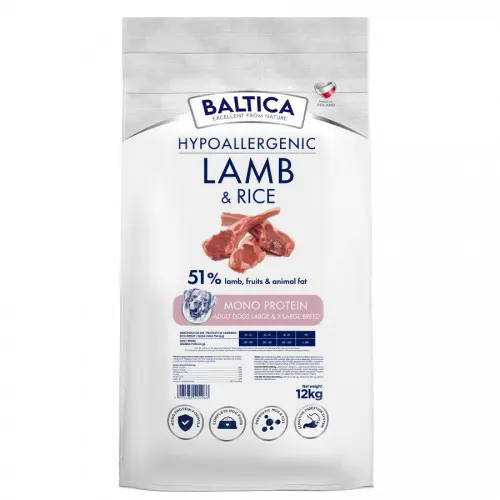 BALTICA Nutraceutic Hypoallergenic Lamb & Rice L/XL - sucha karma dla psa - 12kg