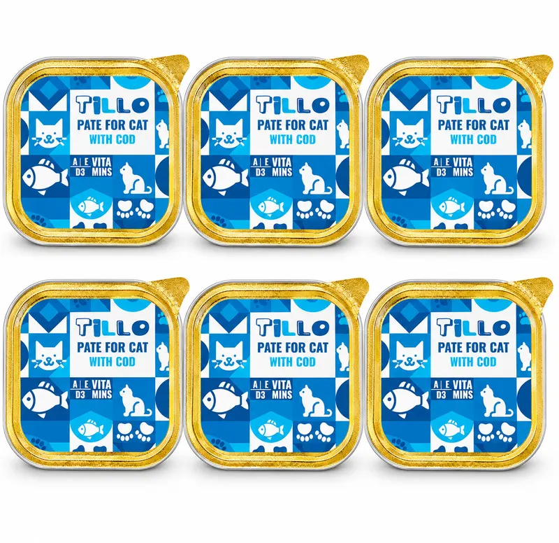 TILLO Pasztet Dorsz - mokra karma dla kota - 6x100g