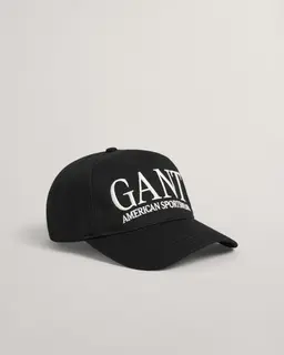 Gant Bawełniana Czapka Z Daszkiem Unisex Z Nadrukiem Czarna