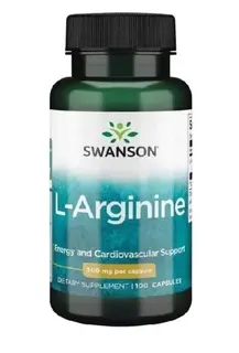 L-ARGININA mięśnie wydolność krążenie Swanson L-Arginina 500mg 100kaps