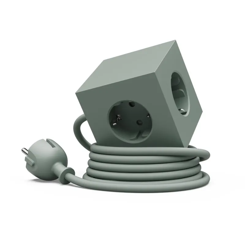 Listwa zasilająca Square 1 z podwójnym USB-C 30 W i magnetyczną podstawą, 1,8 m - zielona