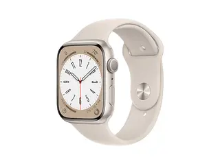 PRODUKT PO EKSPOZYCJI - Smartwatch APPLE Watch Series 8 GPS Koperta 41mm z aluminium w kolorze księżycowej poświaty paskiem sportowym MNP63