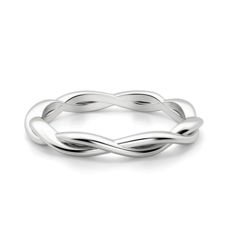 Obrączka Ślubna Woven 585 Białe Złoto (14K)