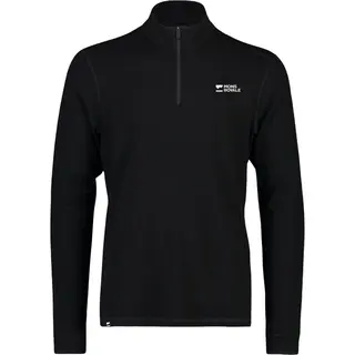 Mons Royale Cascade Merino Base Layer 1/4 Zip, koszulka termoaktywna, męska, czarna