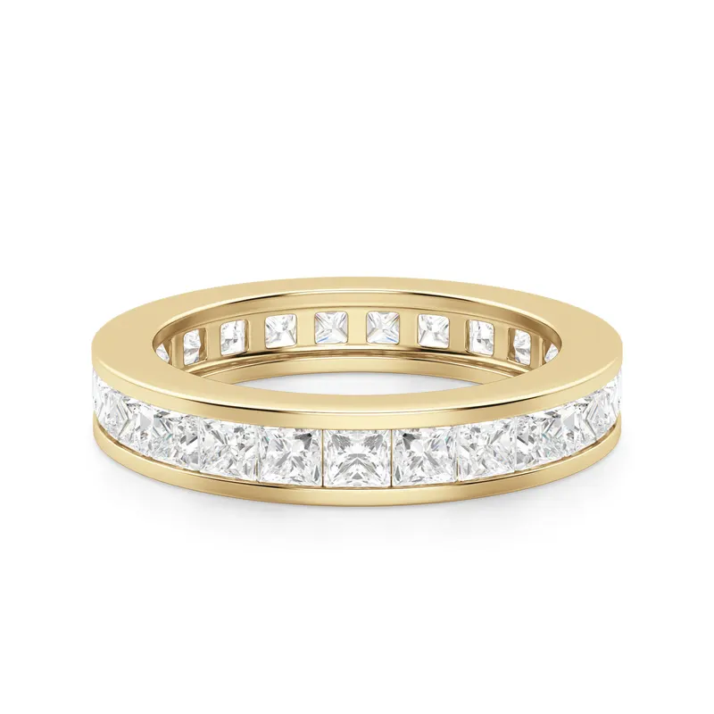 Obrączka Ślubna Eternity Channel Set Księżniczka 2.00 mm Laboratoryjny Diament 585 Żółte Złoto (14K)