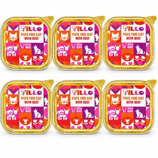 TILLO Pasztet Wołowiona - mokra karma dla kota - 6x100g