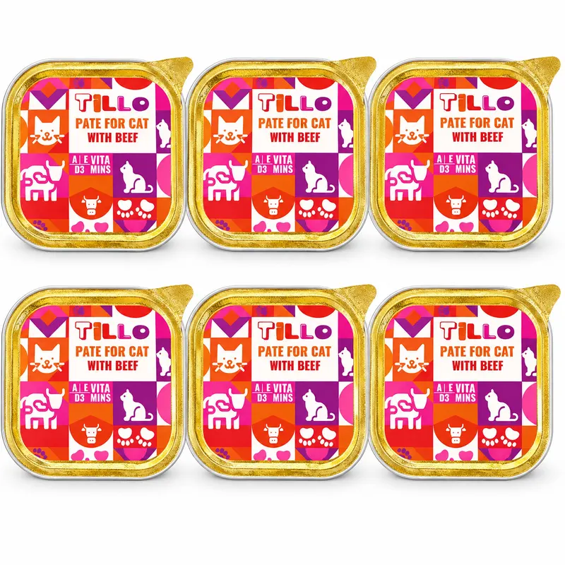 TILLO Pasztet Wołowiona - mokra karma dla kota - 6x100g