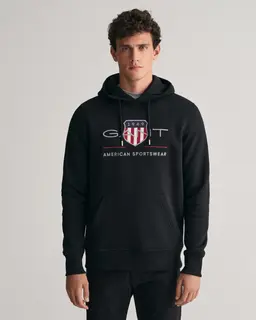 Gant Bluza Męska Z Kapturem Regular Fit Czarna