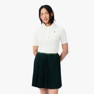 Lacoste Ażurowa Koszulka Polo Slim Fit Z Dzianiny Pointelle Kremowa