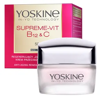 Yoskine Supreme-Vit B12 + C krem przeciwzmarszczkowy na noc 50+ z witaminą B12, witaminą C, olejem pistacjowym i masłem shea 50 ml