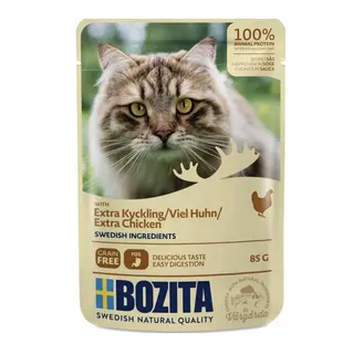 BOZITA Mięsne kawałki w sosie z kurczakiem – mokra karma dla kota – 85g