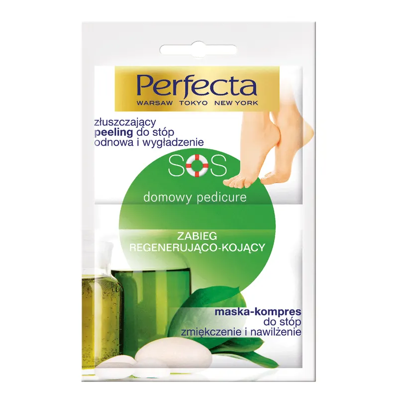 Perfecta SPA domowy pedicure zabieg regenerujący peeling do stóp i maska serum regeneracja i ukojenie 6ml+6ml