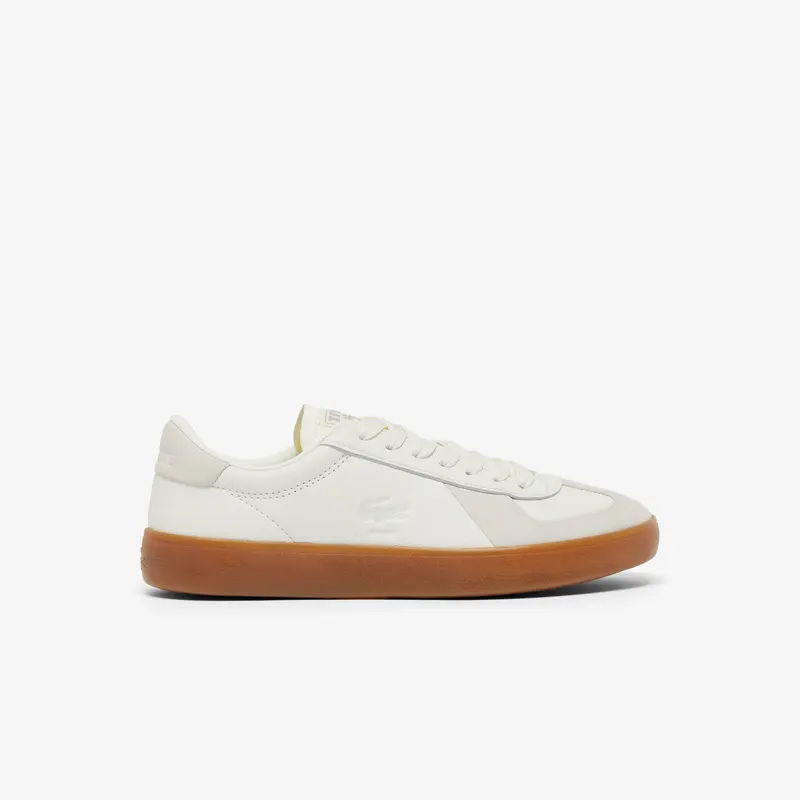 Lacoste Damskie Skórzane Sneakersy Baseshot Pro Beżowy